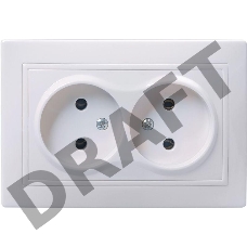 Розетка 2-м СП Кварта 10А IP20 без заземл. бел. ИЭК ERK23-K01-10-DM