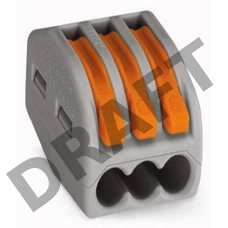 Универсальная клемма, 3-проводная, серая (0,08-2,5/4 мм²) (50 шт./уп.) WAGO 222-413