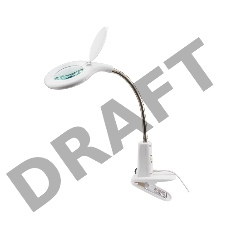 Лупа настольная 3D+12D REXANT с подсветкой 60 LED, прищепка, белая