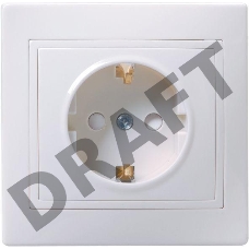 Розетка 1-м СП Кварта 16А РСш10-3-КБ защ. шторки с заземл. IP20 бел. ИЭК ERK11-K01-16-DM