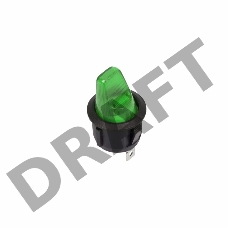 Выключатель клавишный круглый 250V 6А (3с) ON-OFF зеленый  REXANT