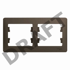 Рамка 2-м Glossa горизонт. шоколад SchE GSL000802