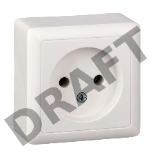 Розетка 1-м ОП Хит 10А IP20 без заземл. бел. SchE RA10-131-B