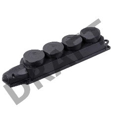 Розетка (колодка) 4-м Омега РБ34-1-0м с защ. крышкой IP44 каучук ИЭК PKR64-016-2-K02