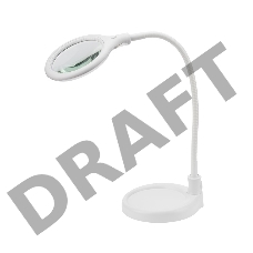 Лупа настольная 3D REXANT с подсветкой 30 LED, подставка+прищепка, белая