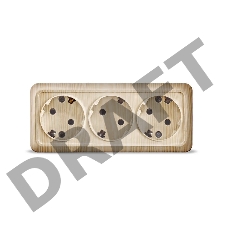 Розетка 3-м ОП Олимп с заземл. сосна UNIVersal 1173
