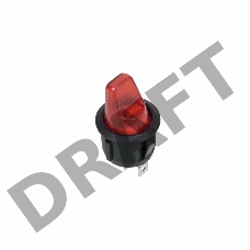 Выключатель клавишный круглый 250V 6А (3с) ON-OFF красный  REXANT