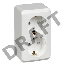Розетка 2-м ОП Этюд 16А защ. шторки с заземл. бел. SchE PA16-008B