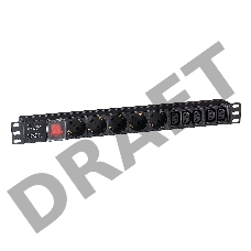 Блок розеток горизонтальный ExeGate ServerPro PDU-19H008 Al-5C135S-C14-SW, 19