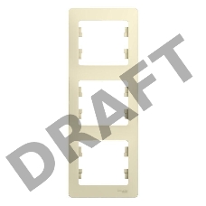 Рамка 3-м Glossa верт. беж. SchE GSL000207