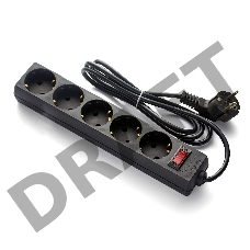 Удлинитель ExeGate EX279357RUS EC-5-3B (5 розеток, 3м, евровилка, черный)