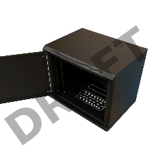 Шкаф коммутационный WRline (WR-TW-1245-SR-RAL9004) настенный 12U 600x450мм пер.дв.металл 2 бок.пан. 60кг черный 370мм 650мм IP20 сталь