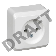 РОЗЕТКА без заземления без шторок Systeme electric PA16-001B ЭТЮД О/У 16А 250B,  БЕЛЫЙ, Россия