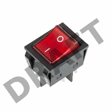 Выключатель клавишный 250V 25А (4с) ON-OFF красный с подсветкой  REXANT