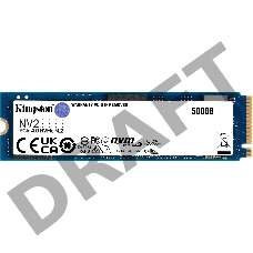 Накопитель SSD Kingston 500GB M.2 SNV2S/500G SNV2 NVMe, PCIe 4.0 x4, 3D TLC, R/W 3500/2100MB/s, TBW 160, DWPD 0.3