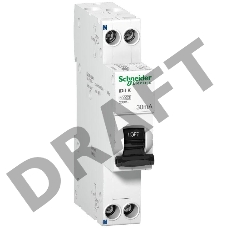 Выключатель автоматический дифференциального тока 2п (1P+N) C 16А 30мА тип AC 6кА iDif K 1мод. SchE A9D63616