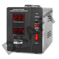 Стабилизатор напряжения Powerman AVS 500D Black (500ВА, 5А, КПД 98%, циф. индикация вх./вых. напряж.)