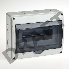 Бокс ОП Тусо 10мод. (4в) IP65 сер./дым. двер. Рувинил 69011