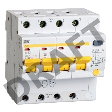 Выключатель автоматический дифференциального тока 4п C 32А 100мА тип AC 4.5кА АД-14 ИЭК MAD10-4-032-C-100