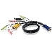 Кабель ATEN KVM Cable 2L-5305U Кабель для KVM: USB(Am)+DB15(m)+2*Audio (PC) -на- SPHD15(m)+2*Audio (KVM), 5м