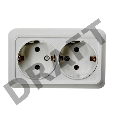 Розетка 2-м BOLLETO с заземл. накл. 7128 бел. ASD / IN HOME 4680005959839