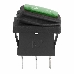 Выключатель клавишный 250V 6А (3с) ON-OFF зеленый  с подсветкой  Mini ВЛАГОЗАЩИТА REXANT