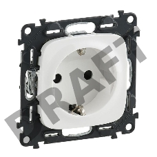 Силовая розетка 2К+З 16А 250В с лицевой панелью. Безвинтовые зажимы.