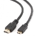 Кабель HDMI-miniHDMI Gembird/Cablexpert , v1.4, 19M/19M, 1.8м, 3D, Ethernet, черный, позол.разъемы, экран, пакет(CC-HDMI4C-6)