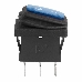 Выключатель клавишный 250V 6А (3с) ON-OFF синий  с подсветкой  Mini ВЛАГОЗАЩИТА REXANT