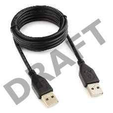 Кабель USB 2.0 Pro Cablexpert CCP-USB2-AMAM-6, AM/AM, 1.8м, экран, черный, пакет