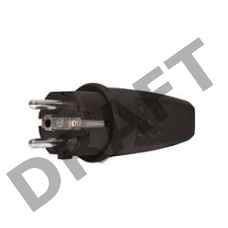 Вилка прямая c заземлением каучук 16А 250В IP44 (602227) UNIVersal