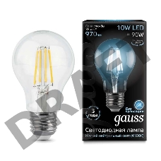 Лампа светодиодная Filament А60 E27 10Вт 4100К GAUSS 102802210