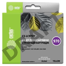 Картридж струйный Cactus CS-LC970Y желтый для Brother DCP-135C/150C/MFC-235C (20ml)
