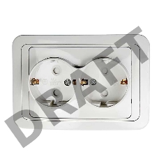 Розетка 2-м CLASSICO защ. шторки с заземл. 2128x бел. ASD / IN HOME 4690612000985