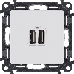 Механизм розетки USB 2-м Valena Life 240В/5В 1500мА с лицевой панелью бел. Leg 753412