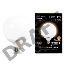 Лампа светодиодная Led G125 E27 22Вт 3000К Gauss 105102122