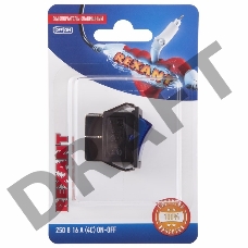 Выключатель клавишный 250V 16А (4с) ON-OFF синий  с подсветкой (RWB-502, SC-767, IRS-201-1)  REXANT (в упак. 1шт.)