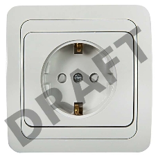 Розетка 1-м CLASSICO защ. шторки с заземл. 2028x бел. ASD / IN HOME 4690612000978