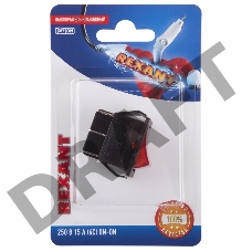 Выключатель клавишный 250V 15А (6с) ON-ON красный  с подсветкой (RWB-506, SC-767)  REXANT (в упак. 1шт.)
