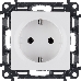 Силовая розетка 2К+З 16А 250В с лицевой панелью. Безвинтовые зажимы. Белая Valena LIFE. 