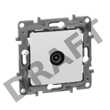 Розетка TV проходная, 15дБ, бел. ETIKA 