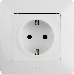 Силовая розетка 2К+З 16А 250В с лицевой панелью. Безвинтовые зажимы. Белая Valena LIFE. 