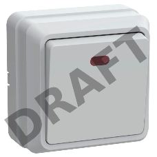 Выключатель 1-кл. ОП ОКТАВА с инд. 10А IP20 ВС20-1-1-ОБ бел. ИЭК EVO11-K01-10-DC