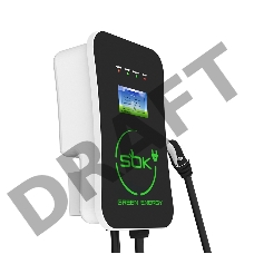 Зарядная станция S'OK Green Energy серии M3W Wallbox EV Charger SM3W10732542-7, 1-фаза,  7кВт (32А/ 220В), OCPP 1.6J, уровень защиты IP54, кабель 7.5м