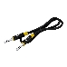 Кабель GCR 0.5m аудио jack 3.5mm/jack 3.5mm черный, AL case черный, желтая окантовка, M/M, GCR-54754