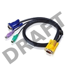 Шнур ATEN, мон+клав+мышь USB, SPHD15=>HD DB15+USB A-Тип, Male-2xMale,  8+4 проводов, опрессованный,   3 метр., черный, (с поддержкой KVM PS/2) (2L-5203UP)