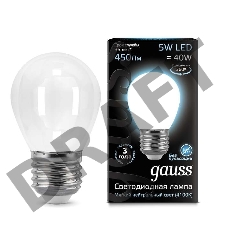 Лампа светодиодная Filament Шар E27 5Вт 4100К OPAL GAUSS 105202205