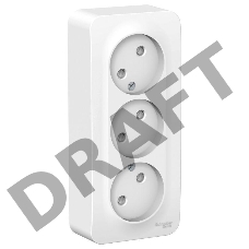 Розетка 3-м ОП BLANCA 16А 250В защ. шторки без заземл. изол. пласт. бел. SchE BLNRA001311