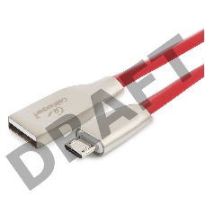 Кабель USB 2.0 Cablexpert CC-G-mUSB01R-1M, AM/microB, серия Gold, длина 1м, красный, блистер