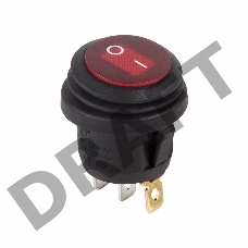 Выключатель клавишный круглый 250V 6А (3с) ON-OFF красный  с подсветкой  ВЛАГОЗАЩИТА  REXANT
